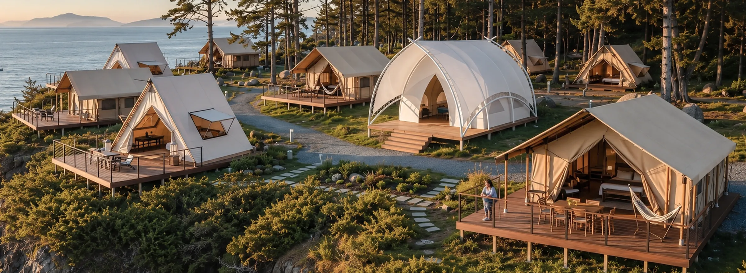 Solora glamping tents at a forest resort