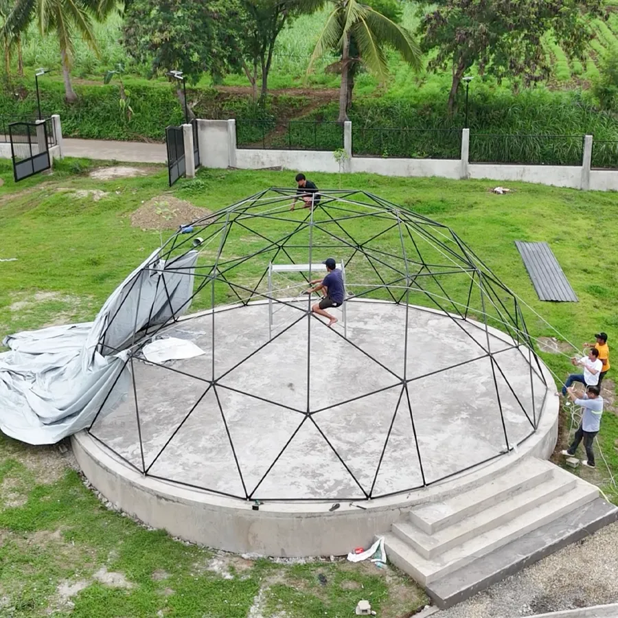 A Solora clear-panel glamping dome in Batangas